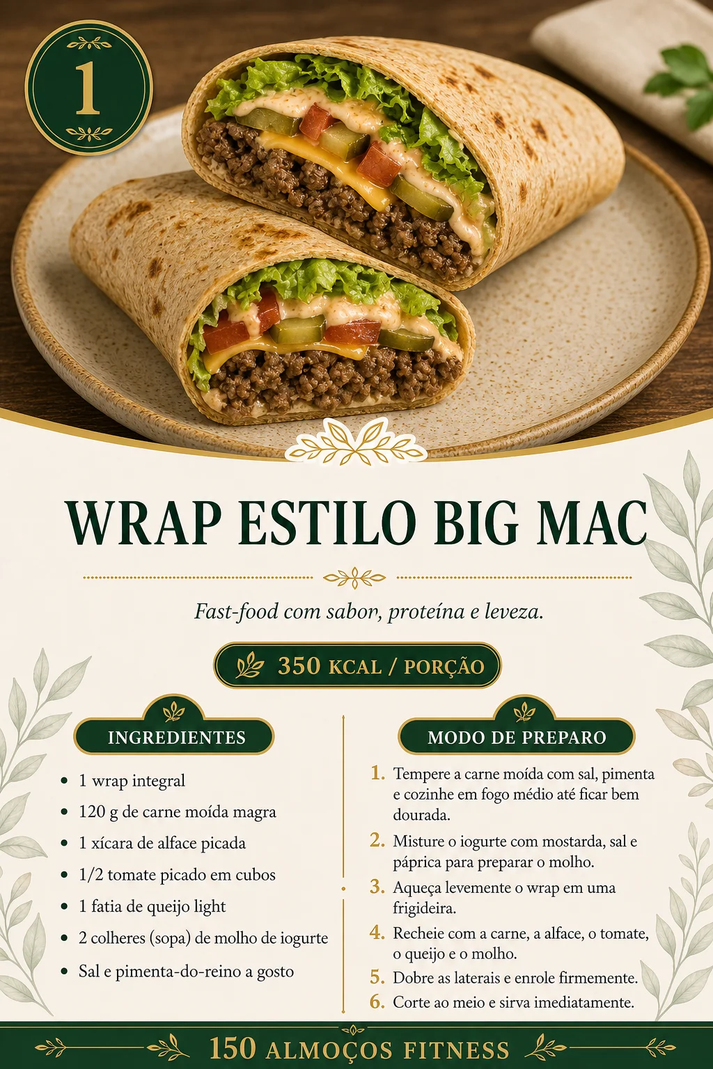 Receita 01: Wrap Estilo Big Mac