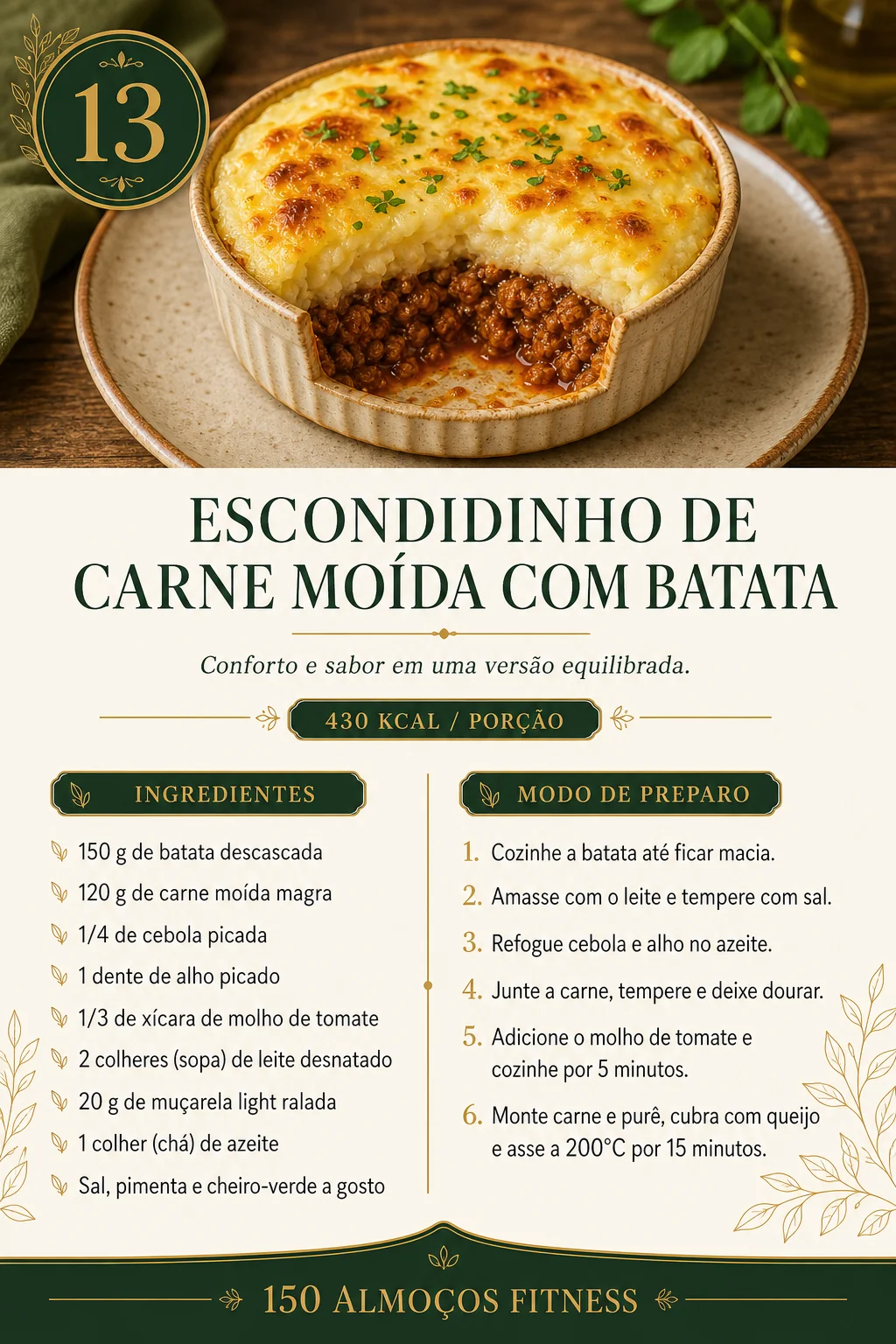 Receita 13: Escondidinho de Carne Moída com Batata