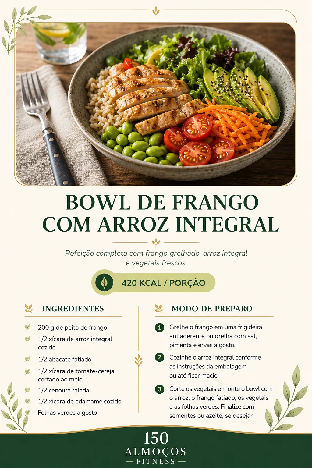 Receita: Bowl de Frango com Arroz Integral